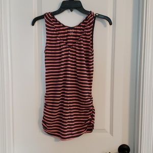 Motherhood Maternity Striped Tank - Pink & Navy S